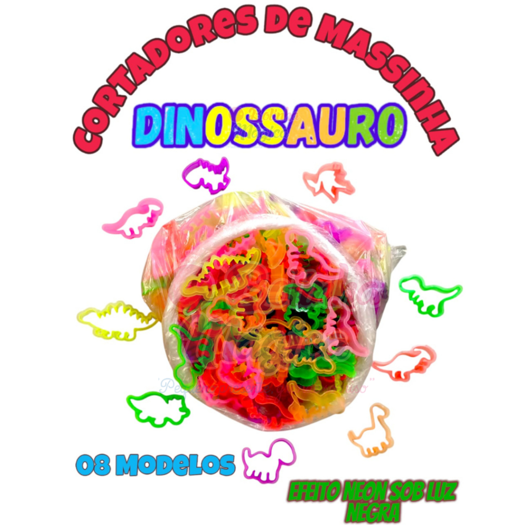 100 Cortador Forminha Dinossauro Massinha Modelar Biscoito  Molde Lembrancinha P/ Aniversario Prenda