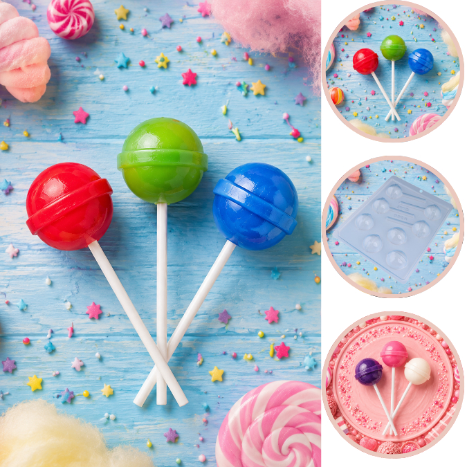 1~10 FORMA SIMPLES PIRULITO LOLLIPOP CANDY CÓD.:9915 EM ACETATO BWB PARA BOMBOM DOCES DE CHOCOLATE E DOCERIA. (CHOCO)