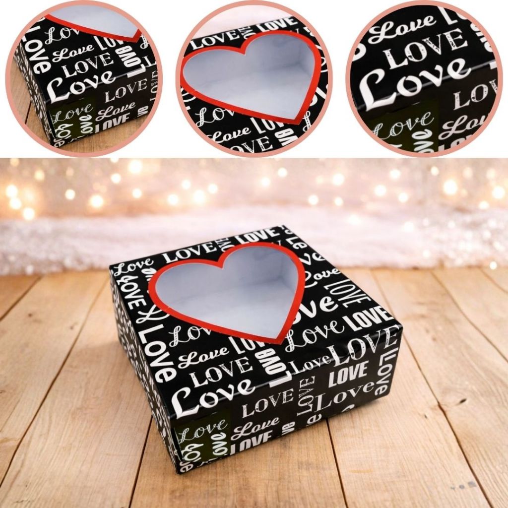 10 CAIXA P/ 9 DOCES C/ VISOR CORAÇÃO LOVE NIGHT 1689 ( DIA DOS NAMORADOS IDEIA ) OUTLET