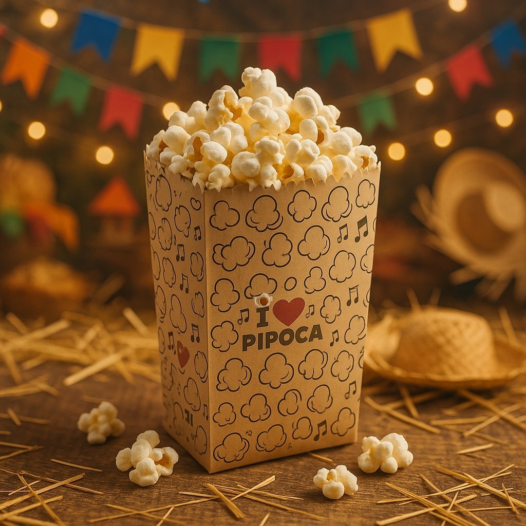 200 SACO PARA PIPOCA  G KRAFT EU AMO PIPOCA 5 (PLUMA)