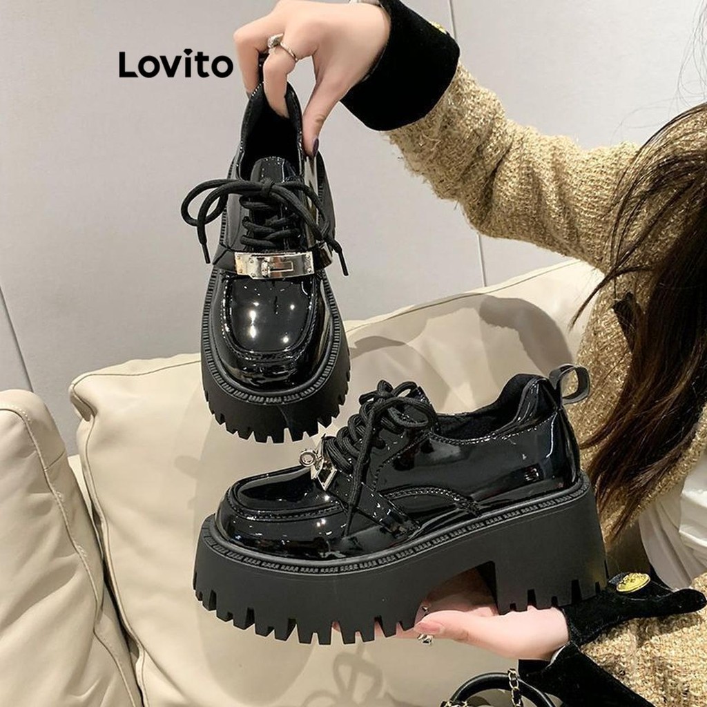 (Trendy) Lovito Fivela Casual de Metal liso Mary Janes para mulheres LFA66235