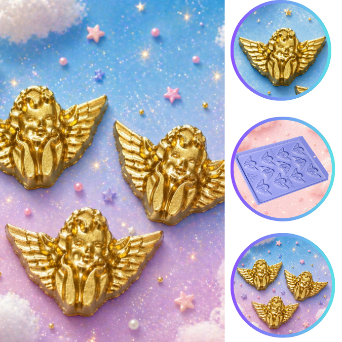 1~10  Forma Simples ANJO APLIQUE em Acetato PORTO Para Doces de Chocolate e Confeitaria. P445 - N7