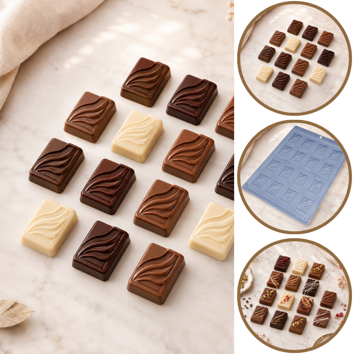 1~10 Forma Simples Bombom Detalhado 15, 9736 - (B9) em Acetato BWB Para Doces de Chocolate e Confeitaria(CHOCO)