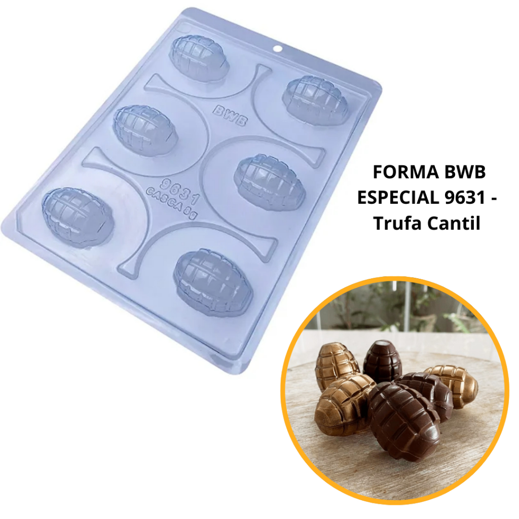1~4 Forma BWB Com Silicone (3 partes)- Trufa Cantil 19g. Para Festas Trufas, Bombons, Alfajor