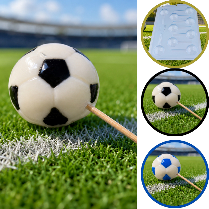 1~5 Forma BWB Simples Semiprofissional, Alto Rendimento Doces Finos Chocolates - SP 322 Pirulito Bola (CHOCO)