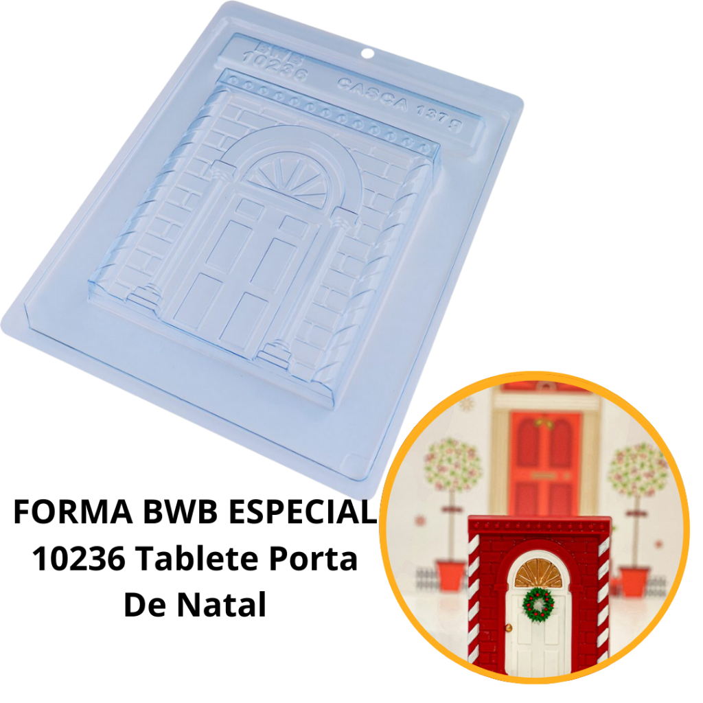 1~4 Forma BWB Tablete Porta De Natal, Com Silicone (3 partes) Para Bombons de Chocolate - Cód. 10236 (CHOCO)