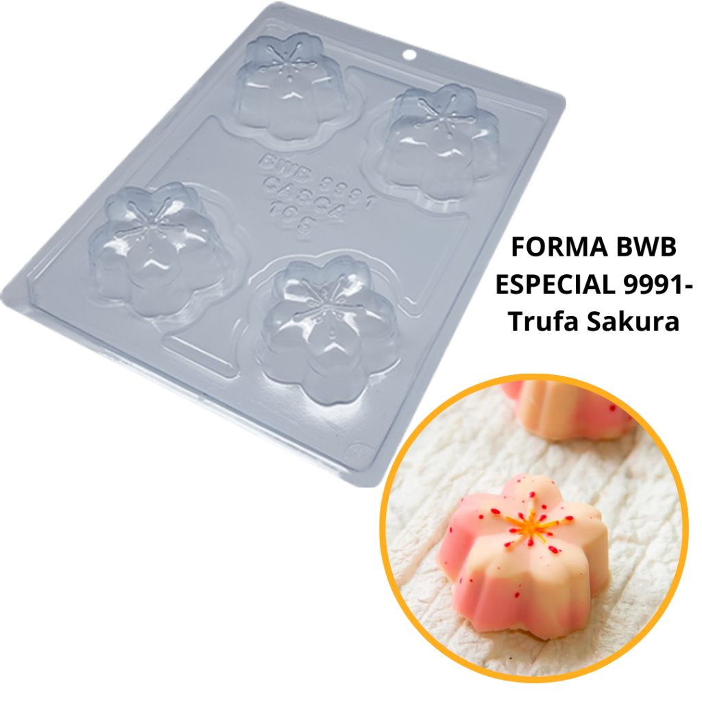 1~4 FORMA SILICONE BWB TRUFA SAKURA 70g ( 3 PARTES) CÓD.:9991. (CHOCO)