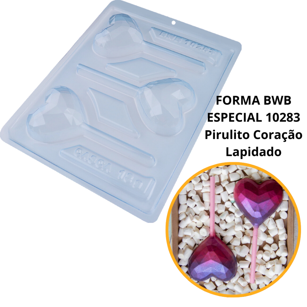 1~4 forma bwb silicone pirulito coração lapidado 3 partes mães e namorados 10283 (CHOCO)