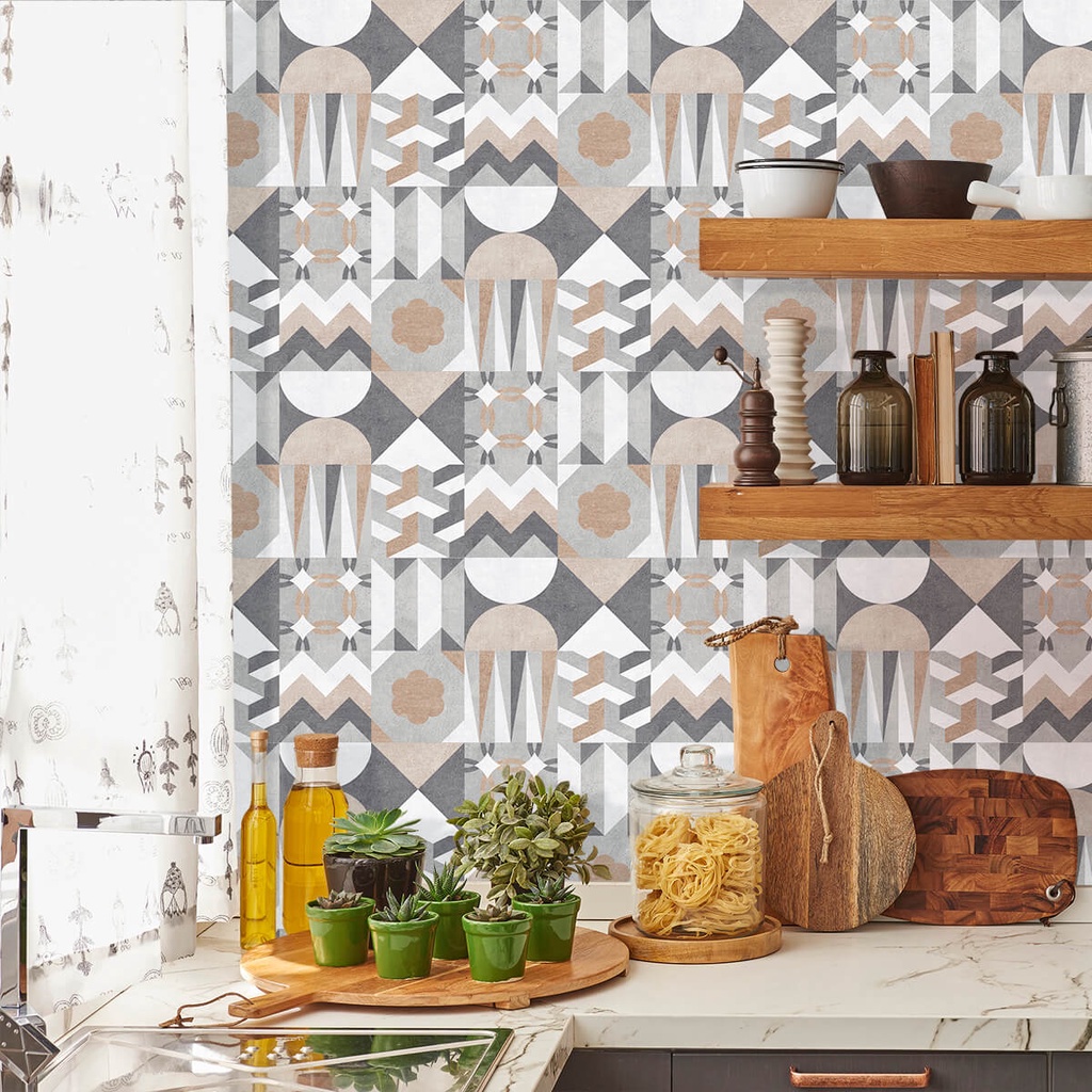 Adesivo de Azulejo Hidraulico Brown 3,00m