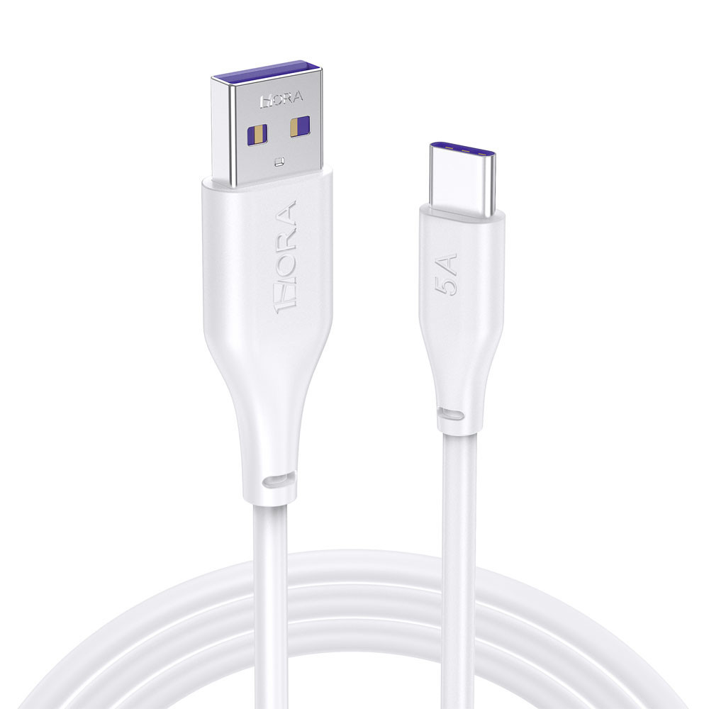 1Hora Cabo USB 2.0 tipo C 5A 1m branco CAB268