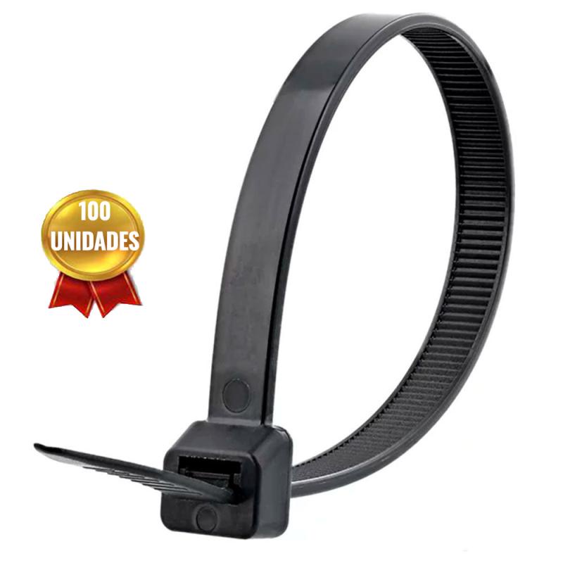 Abraçadeira de Nylon Preta 100 MM x 2,5 MM 100 Unidades AFF3170013 FERRARI