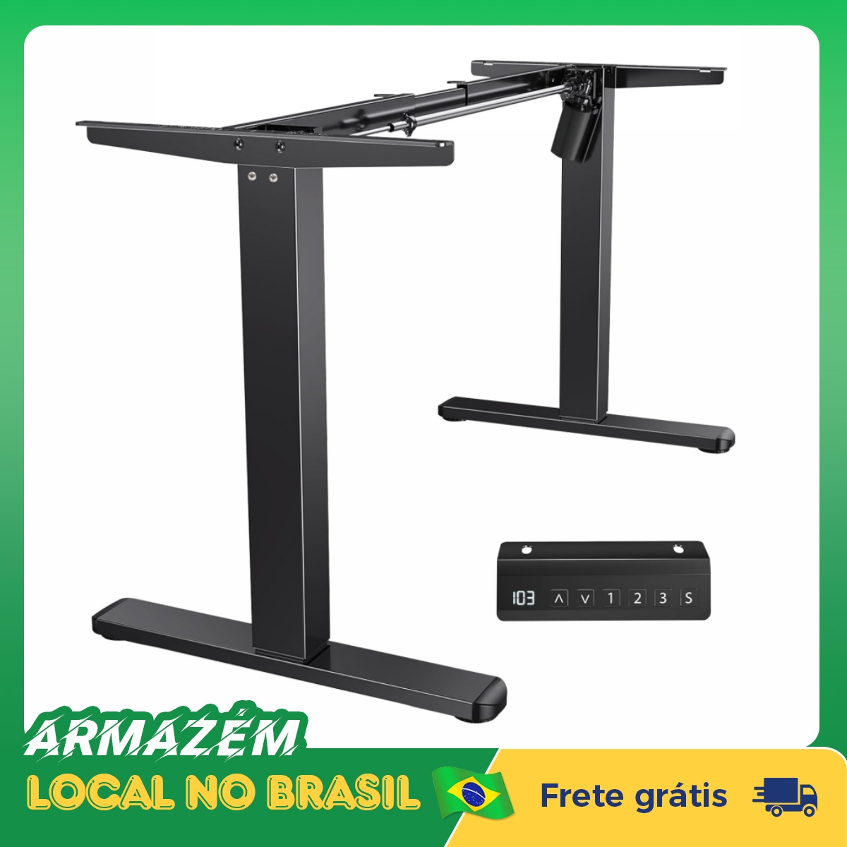 Estrutura de Mesa Elétrica com Regulagem de Altura - Base Ajustável para Mesa Standing Desk