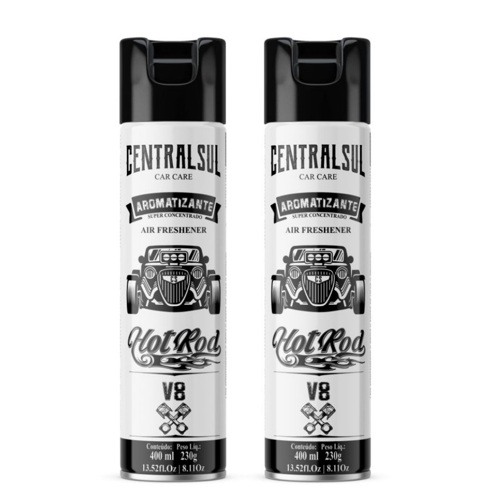 2 aromatizante HOT ROD V8 CENTRALSUL 400ml aromatizante automotivo e aromatizante de ambientes