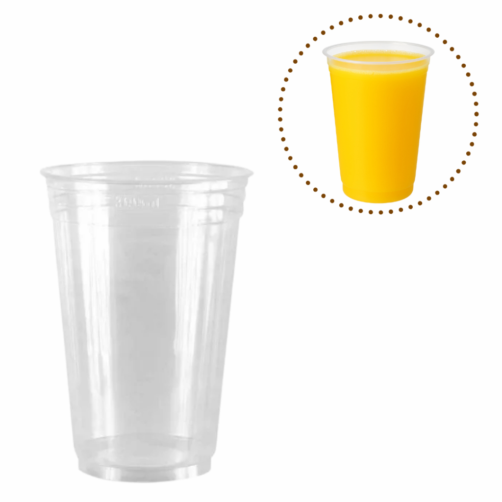 100 Copo Descartável 300ml / 400 ml ou 500 ml Chopp Pp Liso Transparentee OFF//