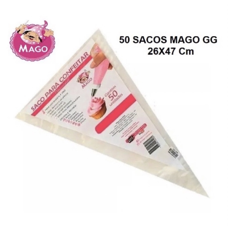 50 Saco de Confeitar 26x47 Manga de Confeitar mago Para Bico Confeiteiro GG