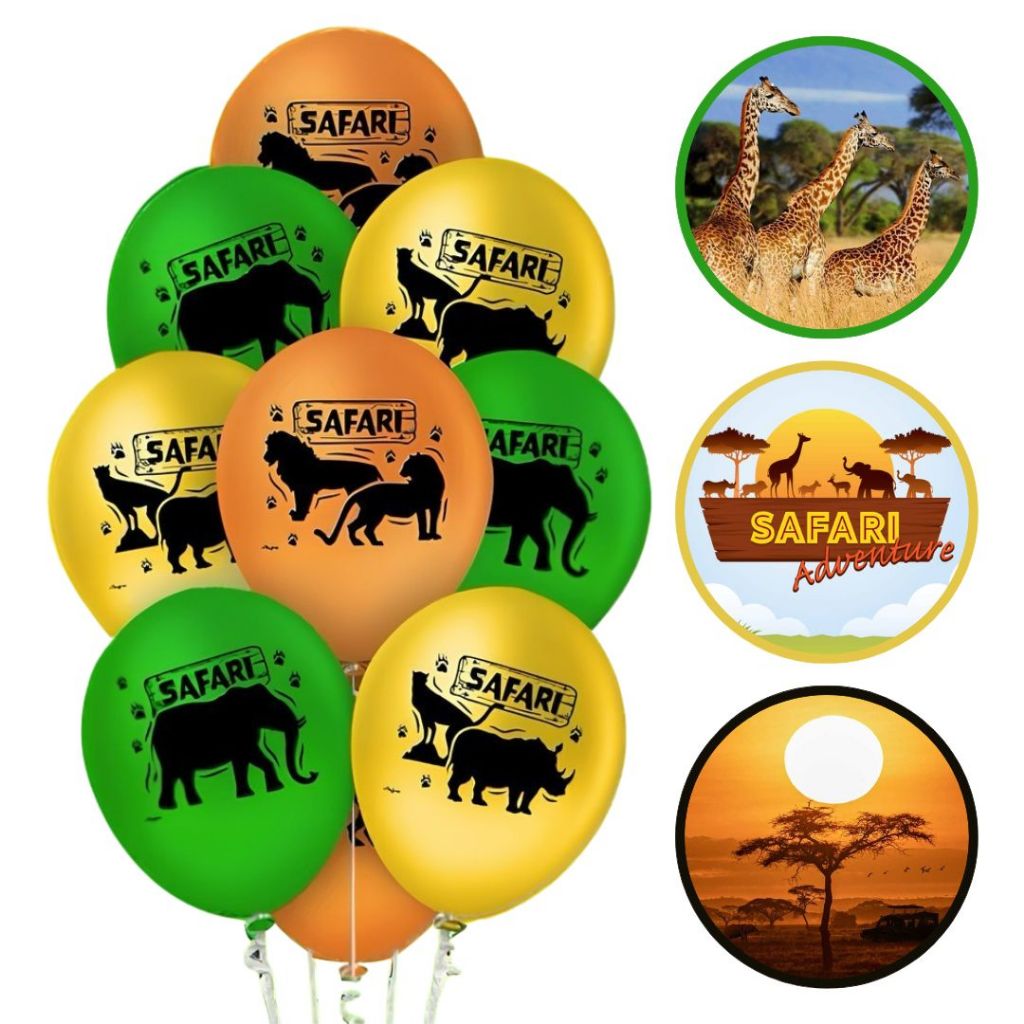 25~125 BALAO SAFARI LATEX REDONDO 9 pol. FESTA SAFARI 2 Regina(CHOCO)