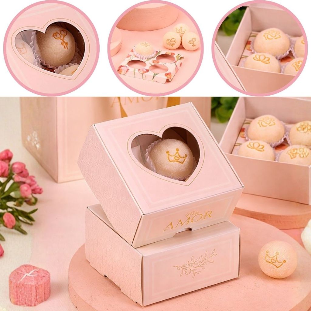 10 CAIXA PARA 4 DOCES C/ VISOR TULIPAS 4925 ( DIA DAS MÃES JANGO 2026 ) OUTLET