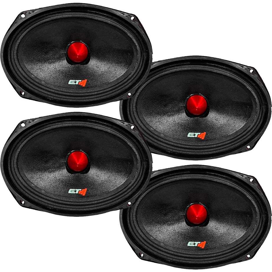 2 Pares Alto Falante Médio Grave Etm 6x9 Pol 125w Emb 4 Ohms