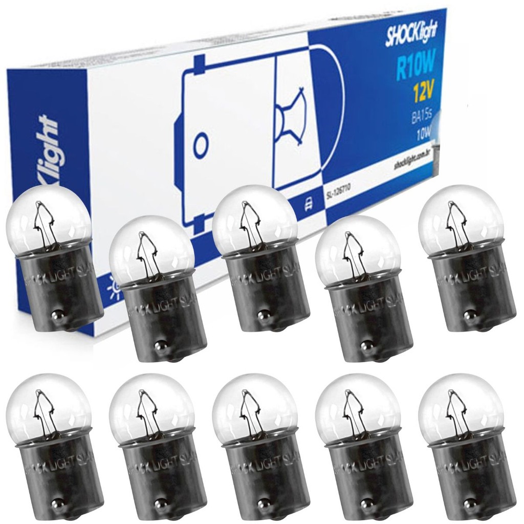 10 Lampada Automotiva Halogena 67 12v 10w G18 Ba15s 1polo