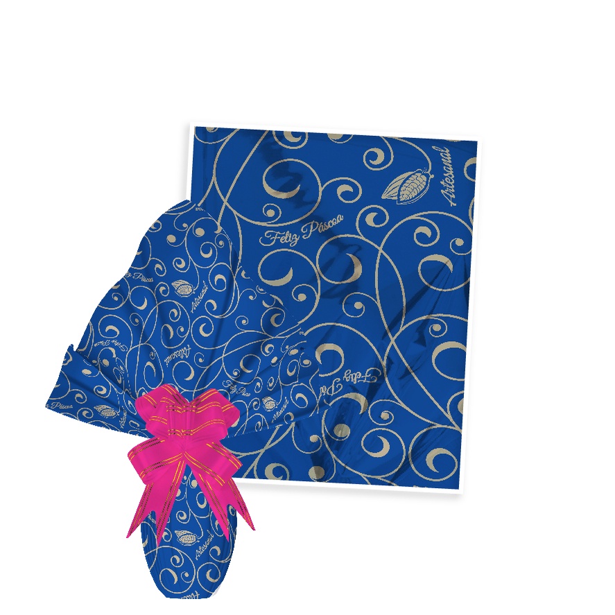 25 Sacos Express P/OVO DE PÁSCOA  ARTESANAL AZUL  Ovo Páscoa 150g a 250g - 30X30cm  Luckyfest