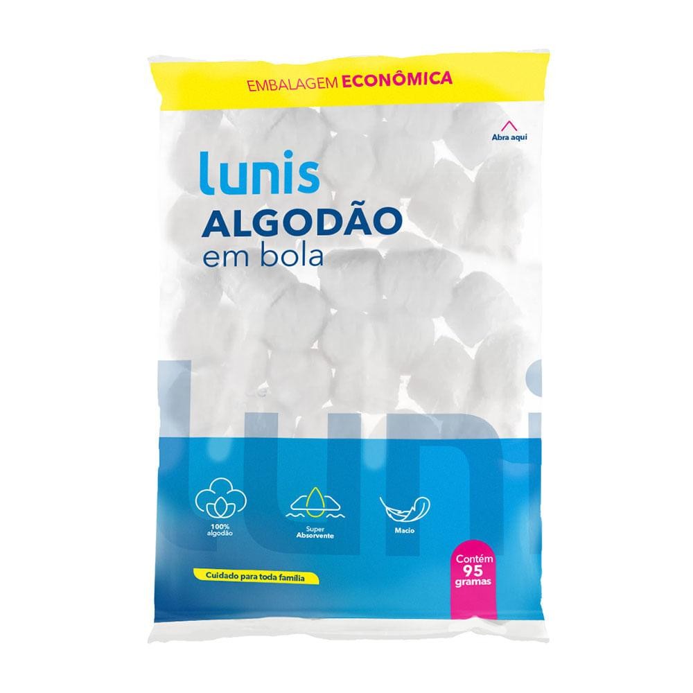 Algodão em Bolas Lunis 95g – Super Absorvente e 100% Algodão