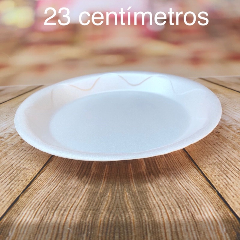 20~100 Prato Descartável Isopor para Refeição 23 CM térmico Darnel