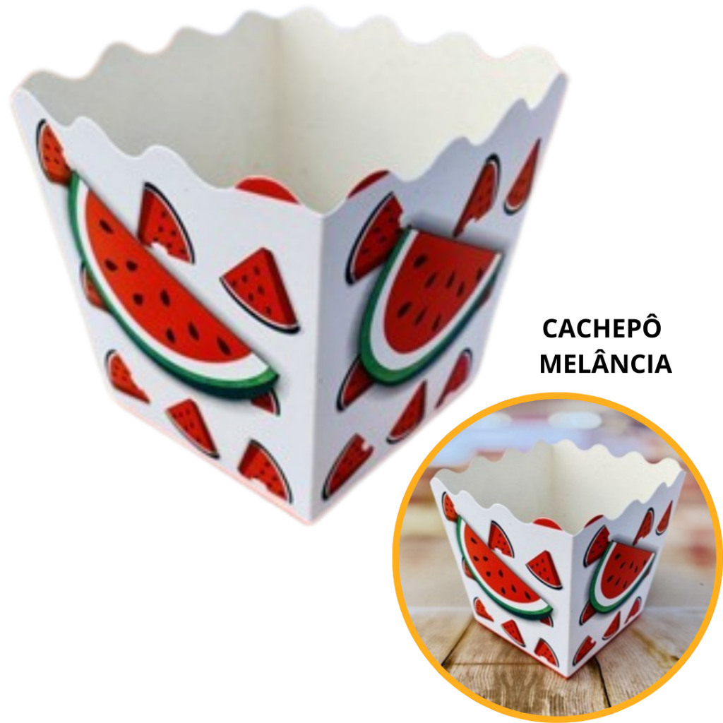 10~60 KIT CACHEPÔ 9X9X7 CM TEMA FESTA MELANCIA ( TEMA FESTA )