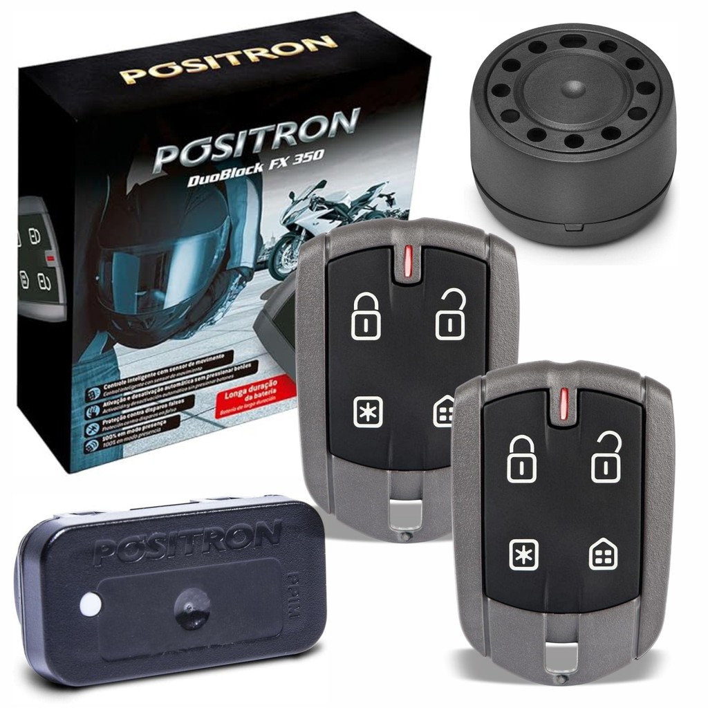 Alarme Positron Duoblock FX 350 G8 Chicote Dedicado Moto Bros 160 Modelo 2024 Em Diante