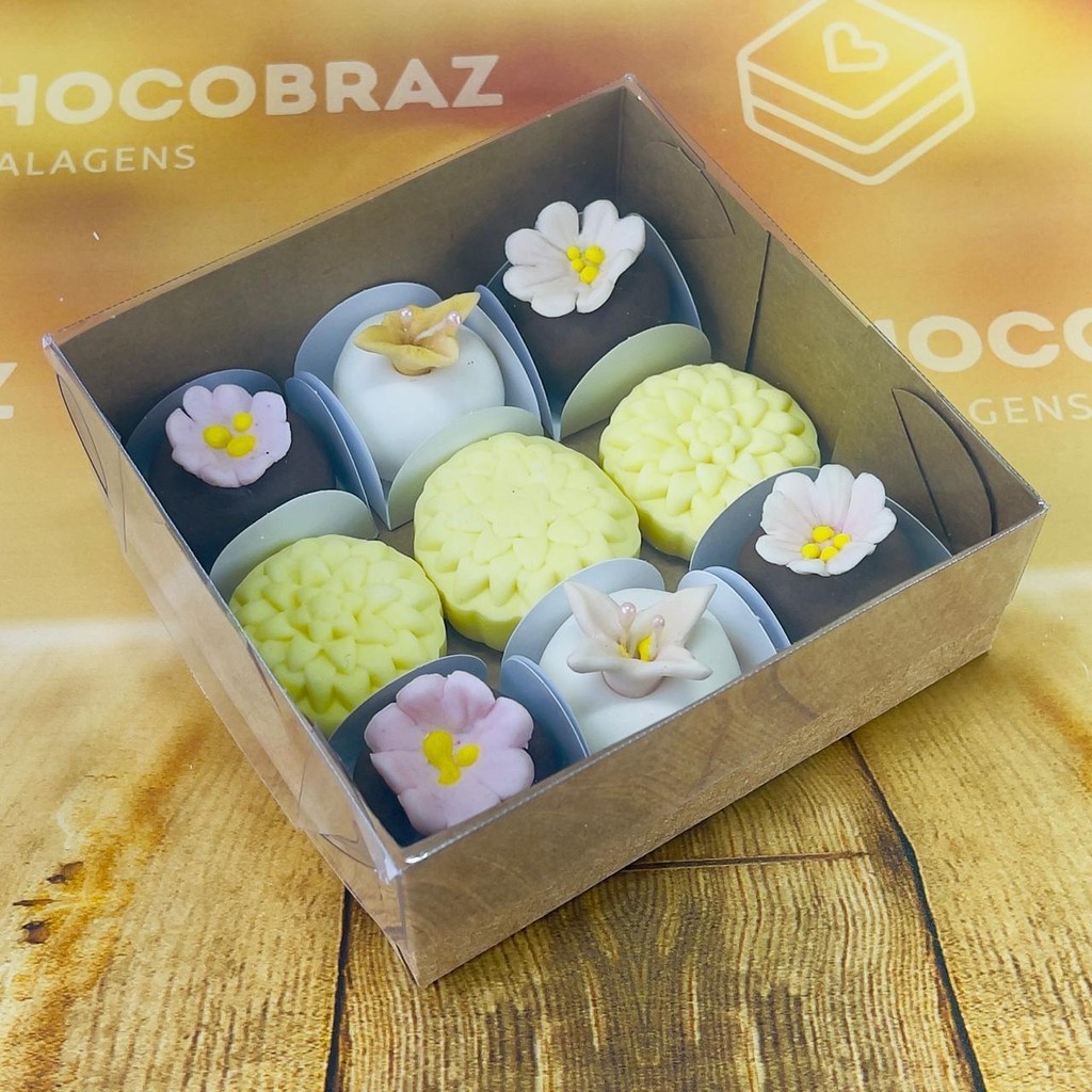 10~50 CAIXA COM VISOR KRAFT  (09 DOCES) 10,5 x 4 x 10,5 ID5045 (IDEIA) ESSENCIAL (CHOCO)