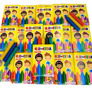 100 Cxs Mini Giz De Cera 5 Cores 5 Cm Atacado P/ Kit Festa Infantil Revenda Lembrancinha Aniversario