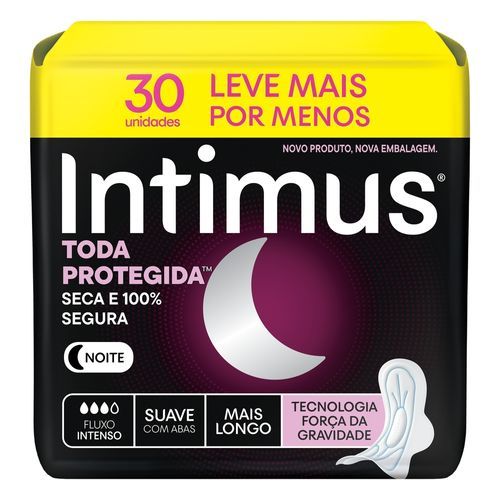 Absorvente Intimus Toda Protegida Noturno Suave Com abas 30 un
