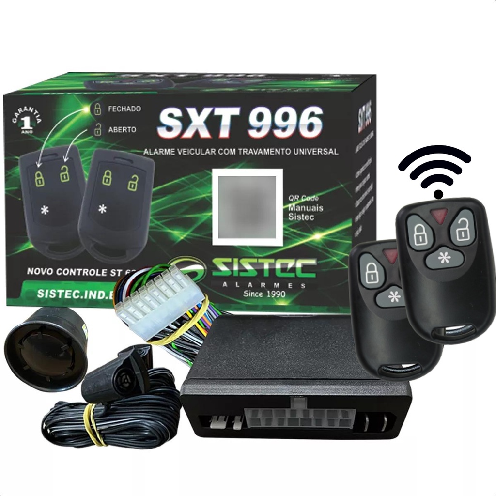 Alarme Automotivo Controle Travamento Universal Sistec SXT 996 multi Função pânico Liga Desliga
