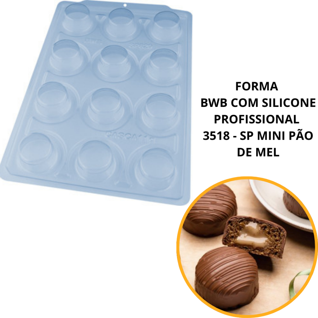 1~4 FORMA BWB COM SILICONE PROFISSIONAL 3518 - SP MINI PÃO DE MEL (CHOCO)