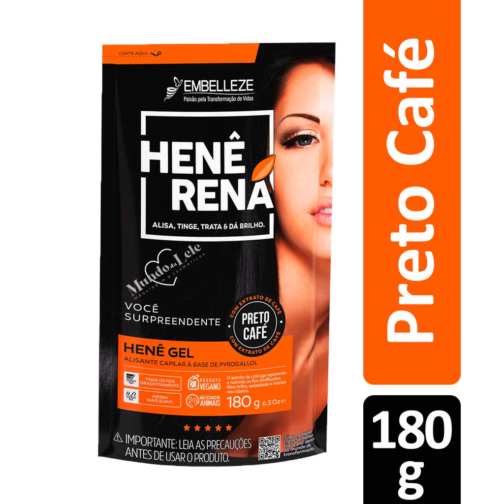 ALISANTE HENÊ RENÁ PRETO CAFÉ POUCH EMBELLEZE 180G
