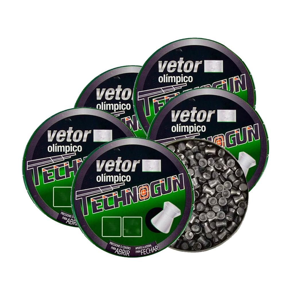 5 Latas de Chumbinho Vetor 5.5mm 625 Unidades – Technogun