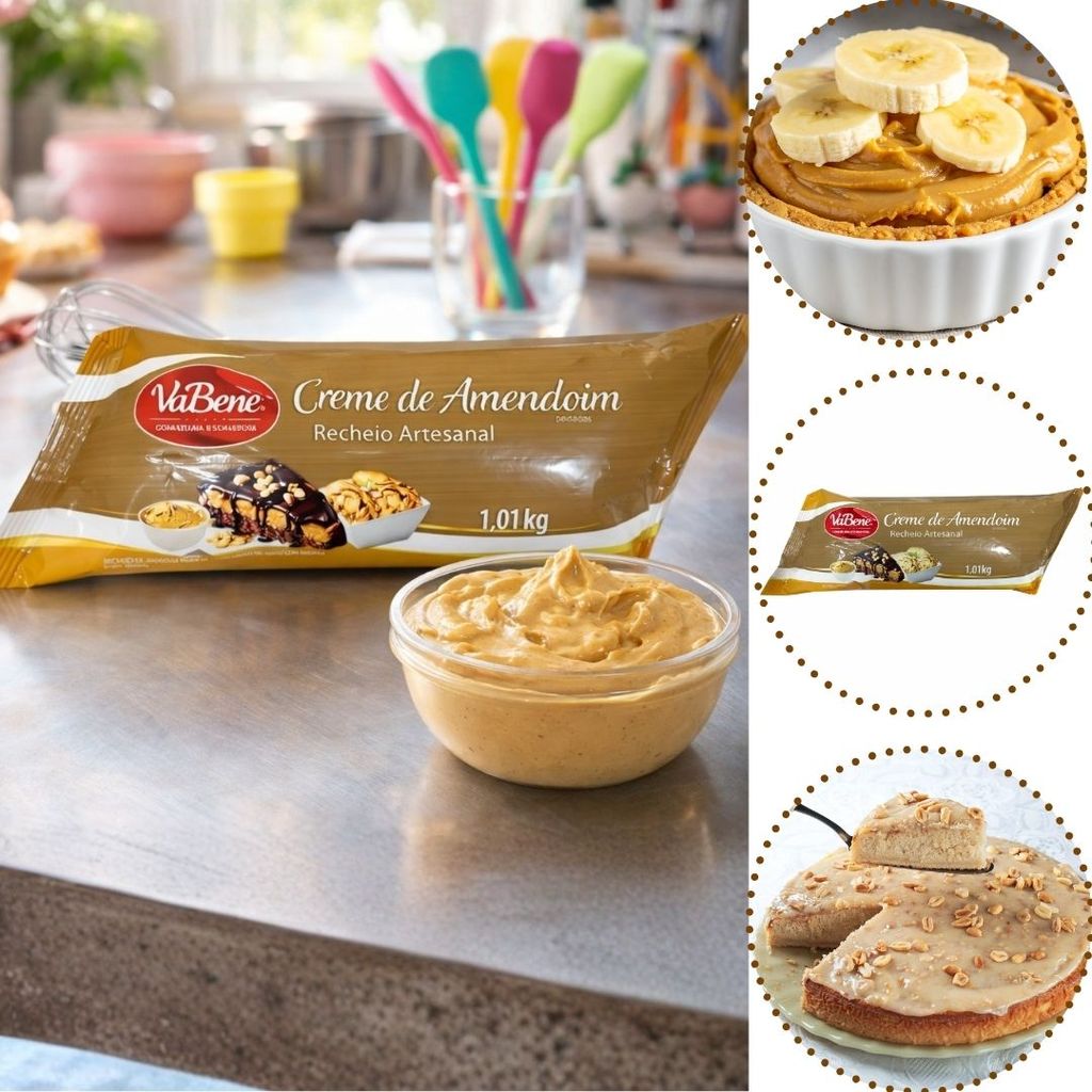2 RECHEIO ARTESANAL CREME AMENDOIM 1,01KG  VABENE