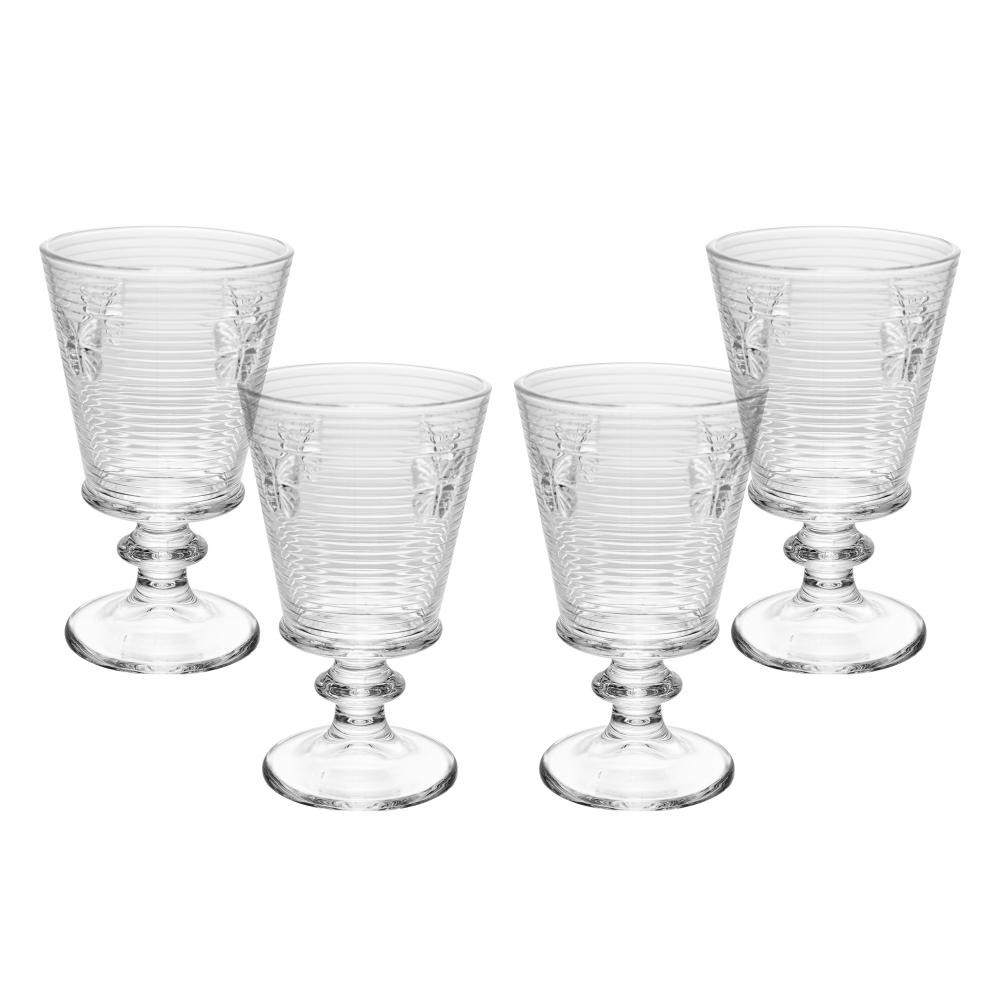 4 Taças de Água Wolff Lines Butterfly 350ml Vidro