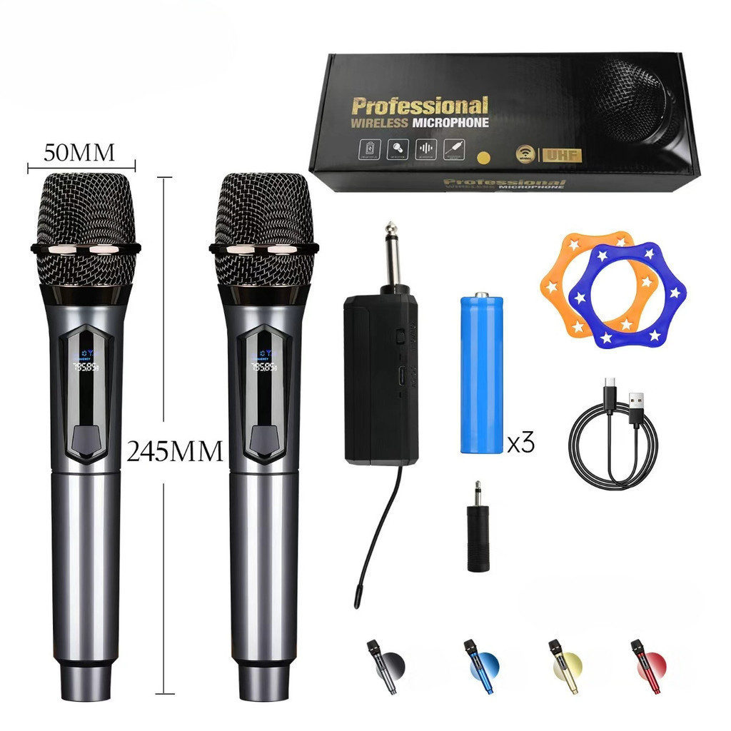 Microfone Sem Fio UHF 2 Microfones + Receptor