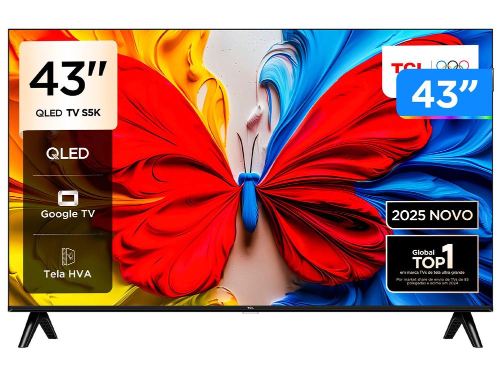 [Magalu] Smart Tv 43" Tcl Full HD Qled 43S5K Google Tv 2 HDMI