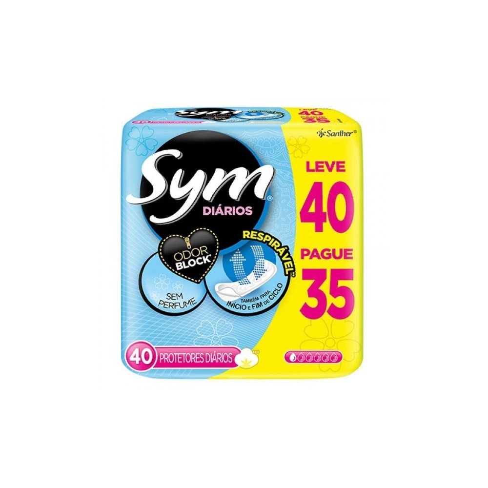 Absorvente Sym Protetor Diário Sem Perfume C/40