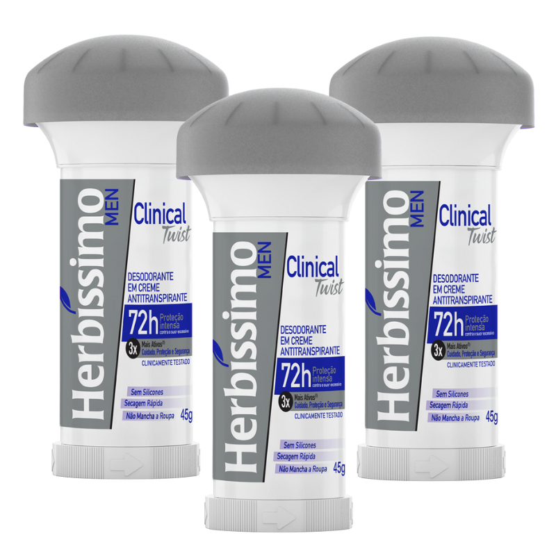 Kit Desodorante Twist Herbíssimo Clinical Men 45G