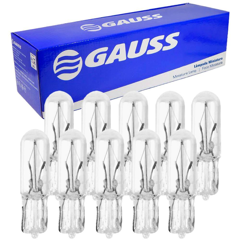 10 Lâmpada Gauss Miniatura Incolor W1.2W 24V W2x4/6D GL2721B