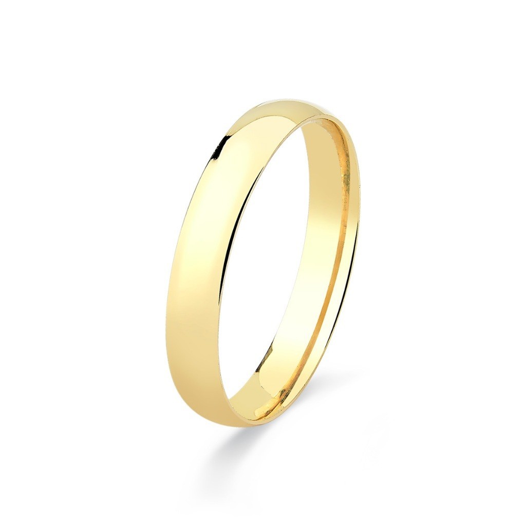 Aliança de Ouro 18k Lisa e Anatômica com 3.2mm
