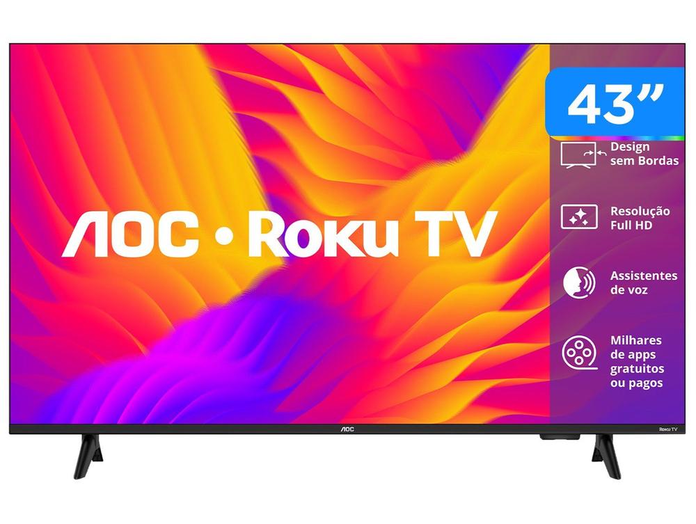 Smart TV 43" AOC Full HD DLED 43S5155/78G Roku TV