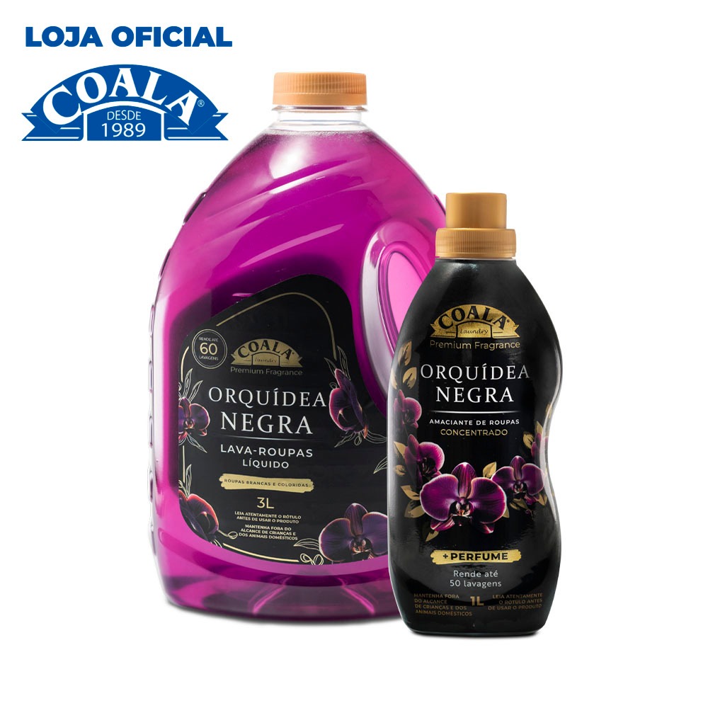 Kit Coala Roupas Orquídea Negra 3L + Amaciante 1L