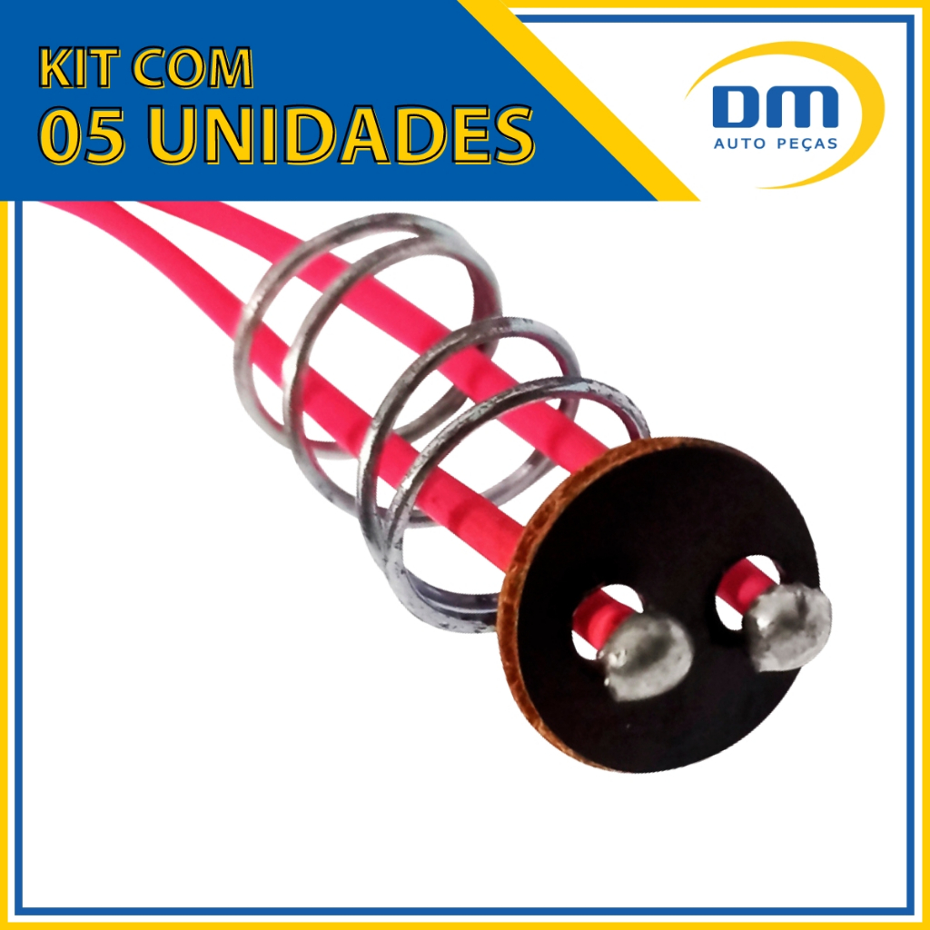 5 Rabichos 2 Polos Para Soquete De Lampada 67 1141 Fio De 13cm