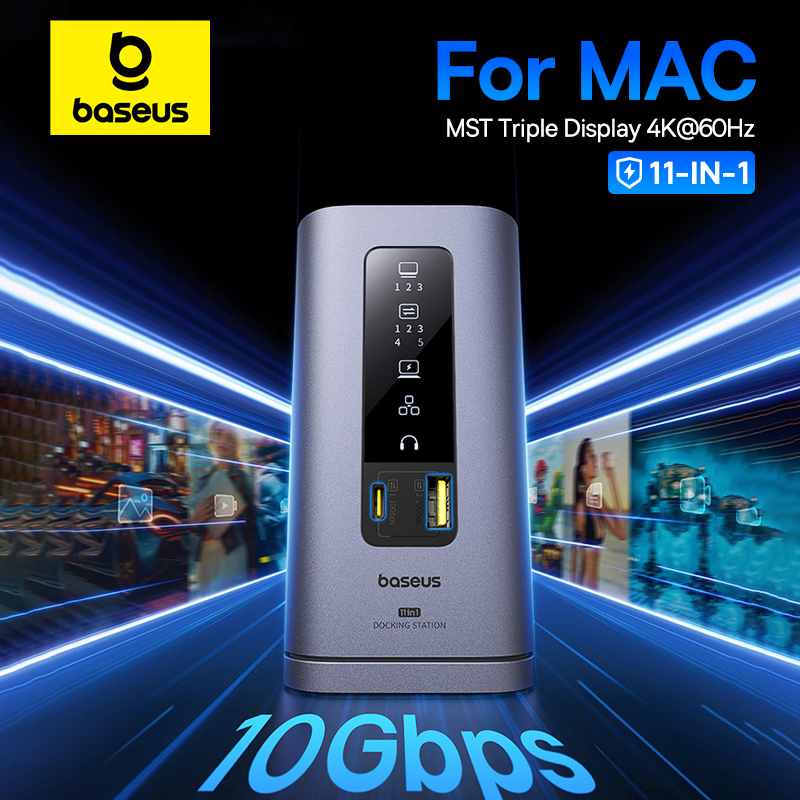 Baseus Hub USB-C 11 em 1 para MacBook Air/Pro 4k 60Hz