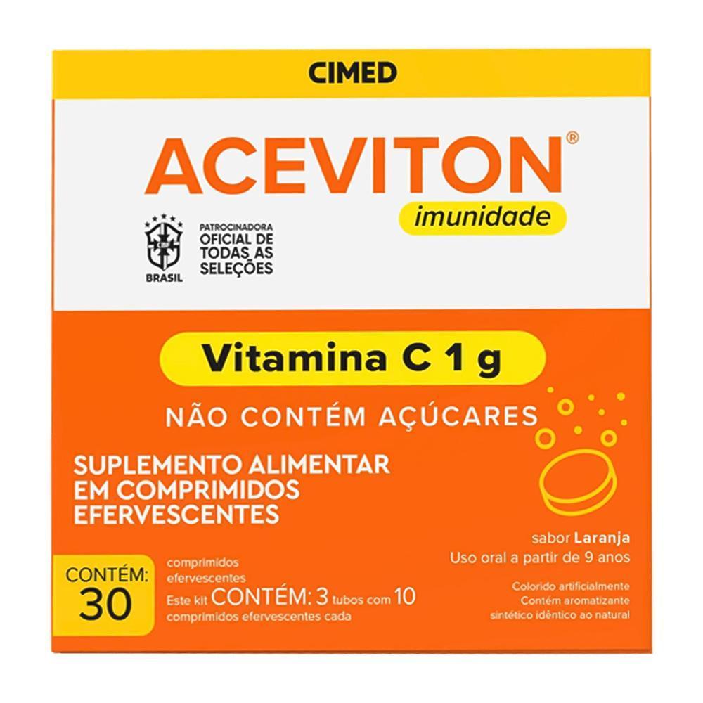 Aceviton Vitamina C 1G Com 30 Comprimidos Efervescentes
