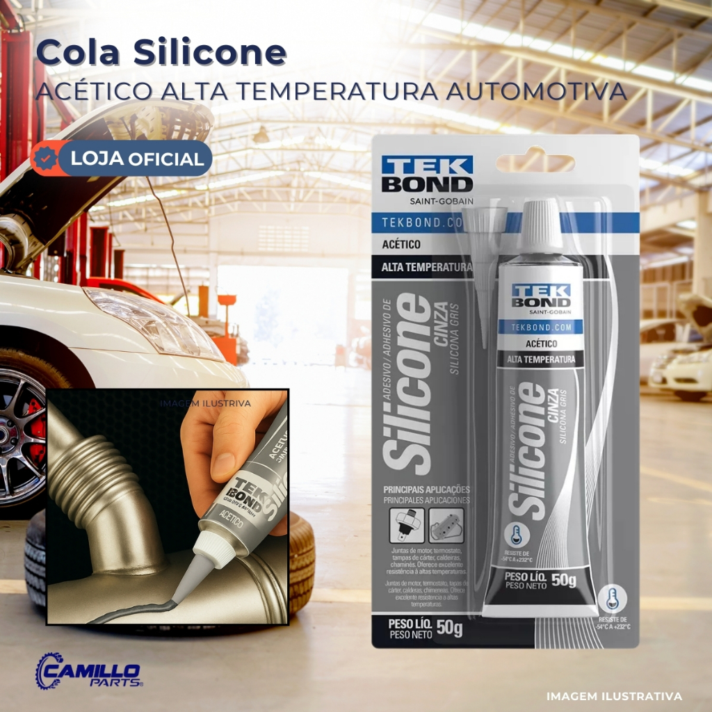 Adesivo Selante Silicone Acético Alta Temperatura 50g Tekbond