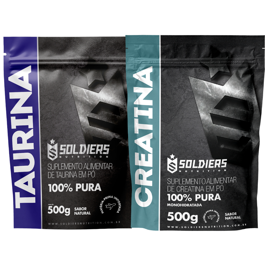 Kit Creatina 500g + Taurina 500g Pura - Soldiers Nutrition